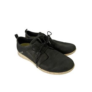 SUPERFEET Womens Shoes BIRCH Sneakers Lace Up Casual Black Leather Sz 9